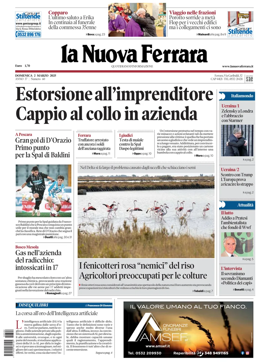 Prima-pagina-nuova ferrara-oggi-edizione-del-2025-03-02